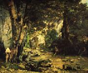 Gustave Courbet A Thicket of Deer at the Stream of Plaisir-Fontaine oil painting on canvas
